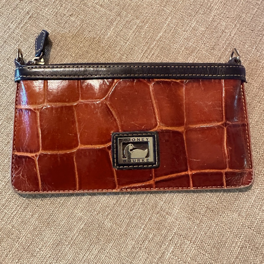 Dooney & Bourke Tan Crocodile Embossed Wristlet